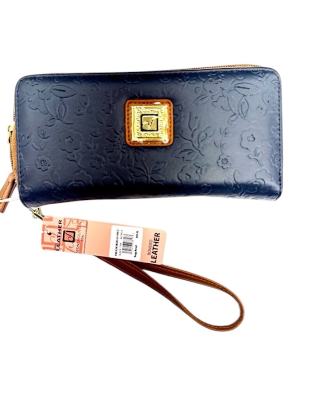 NWT Stone Mountain Leather Wallet in Embossed Spring Bloom